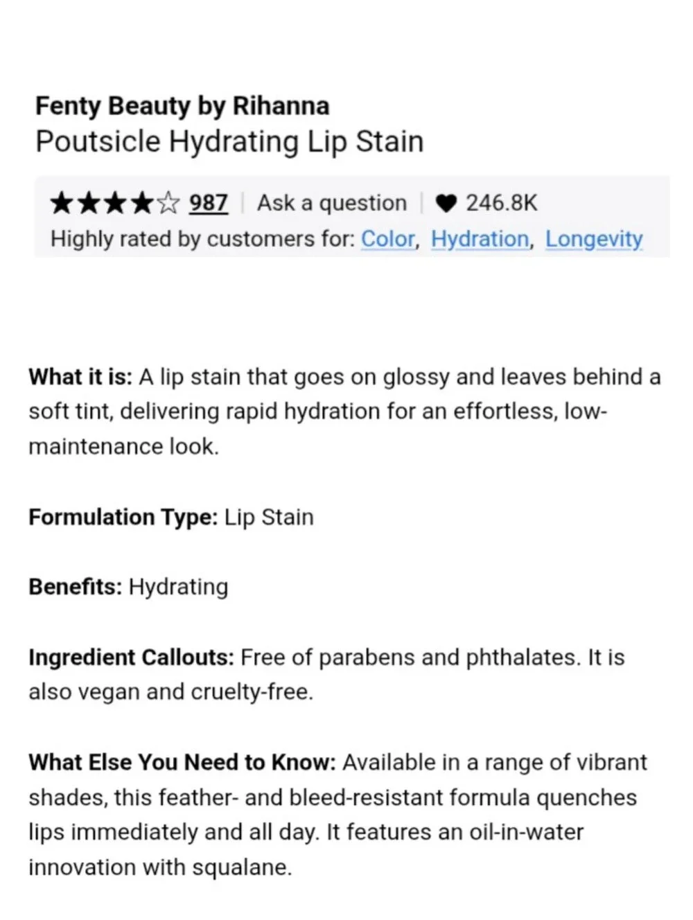 FENTY BEAUTY Poutsicle Hydrating Lip Stain In 04 Berry Banger
